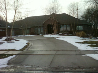 front view of very large circle driveway in Mitchell, SD